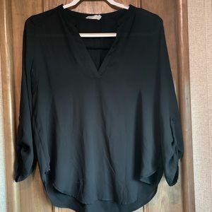 Black Sheer Blouse 3/4 Sleeve.